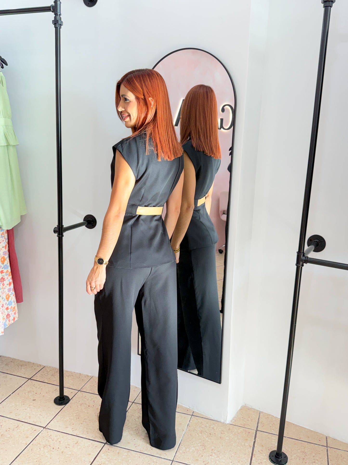 “Sylvia” Black Belted Set