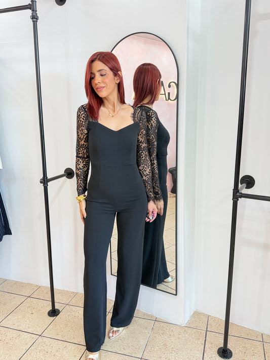“Noelia” Black Lace Jumpsuit
