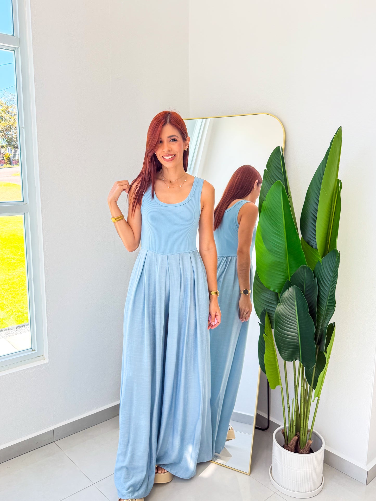 “Krystal” Light Blue Jumpsuit