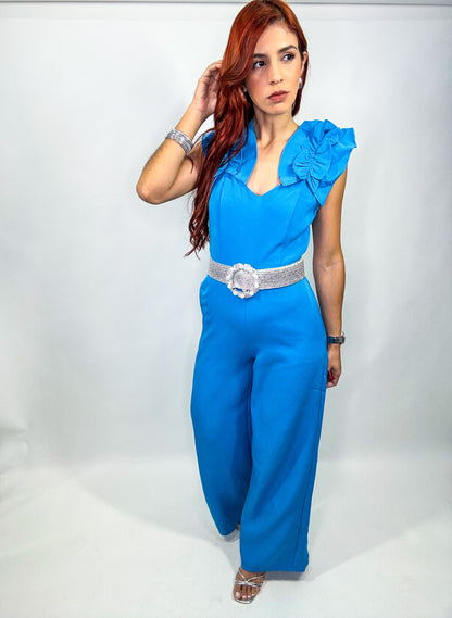 “Glorimar” Blue Jumpsuit