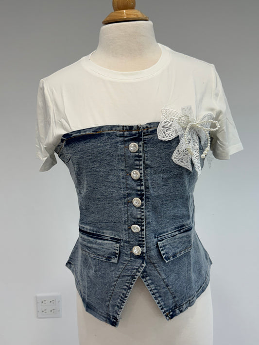 Lace Bow Top