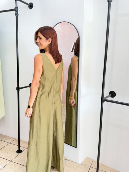“Kaila” Olive Jumpsuit