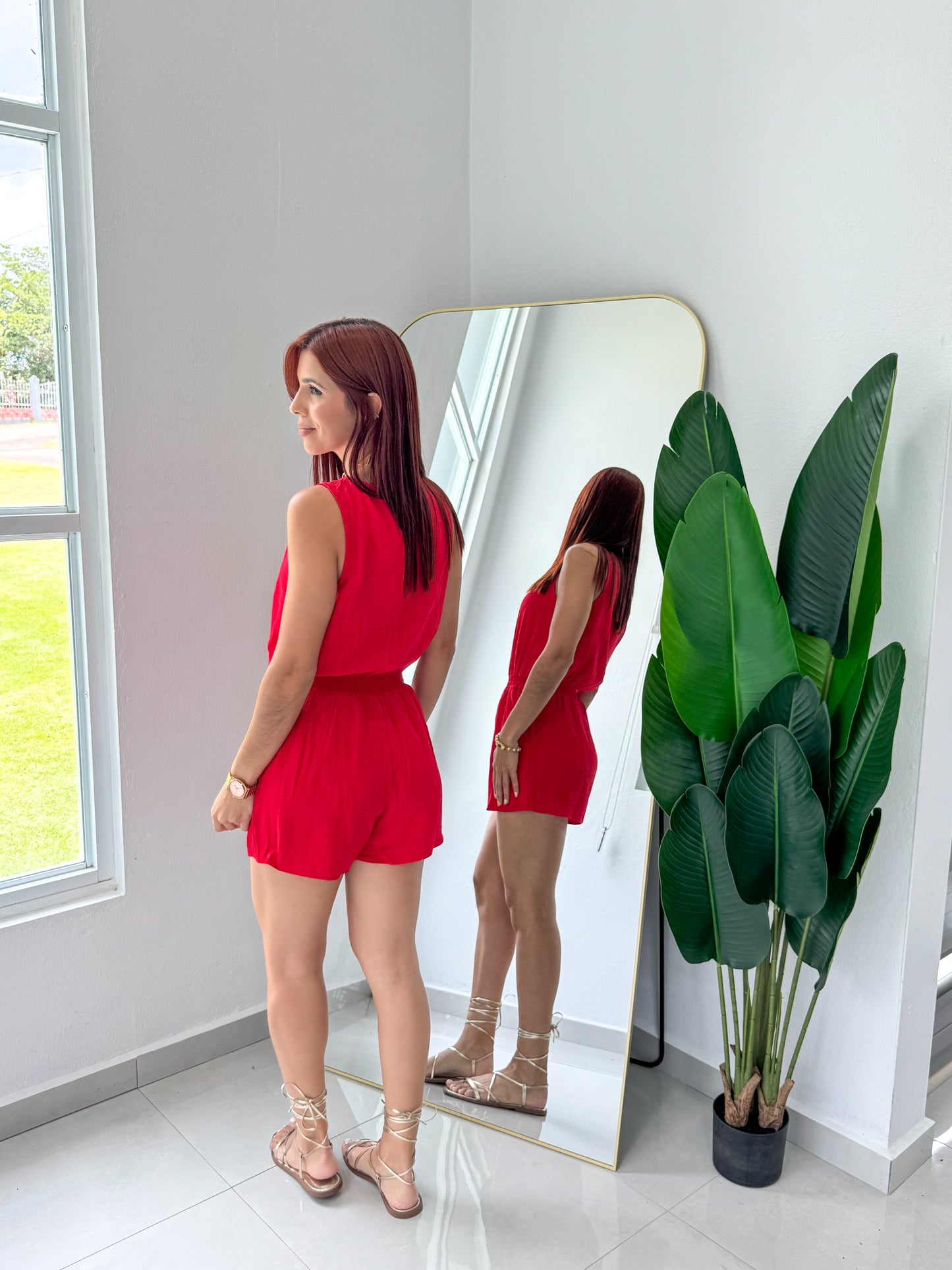 “Alondra” Red Romper