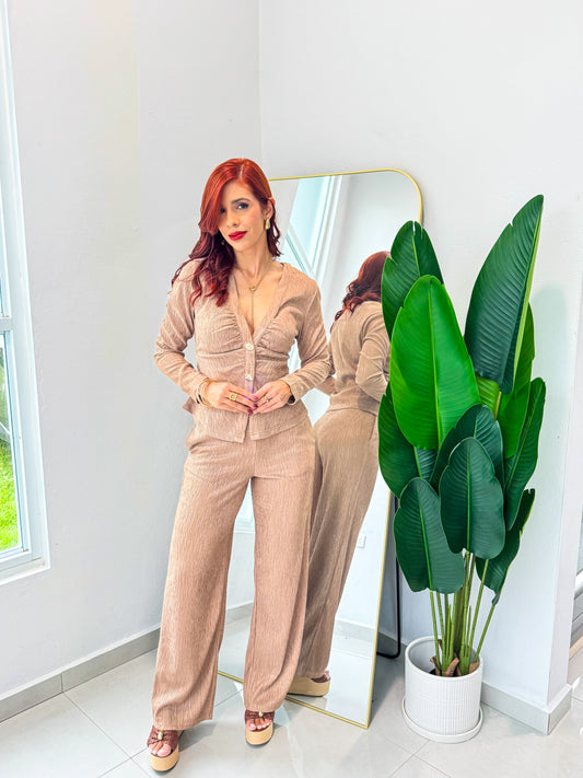 “Alana” Mocha/Gold Set