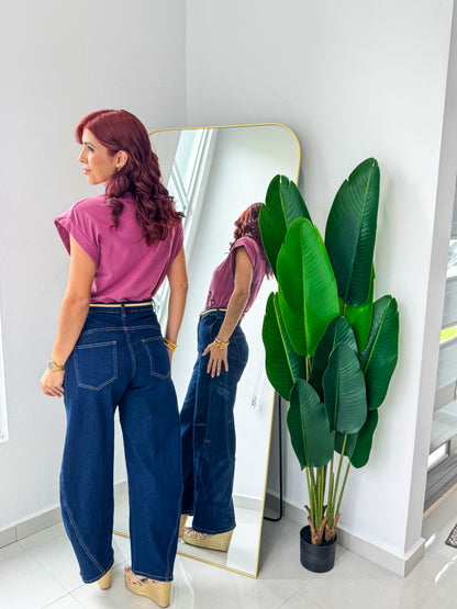 “Arelis” Burgundy Floral TOP