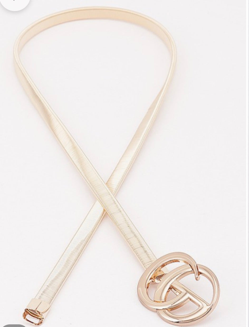 GG Silver & Gold Metallic Belt