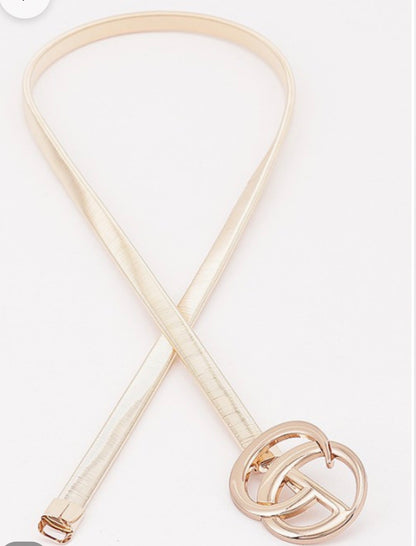 GG Silver & Gold Metallic Belt