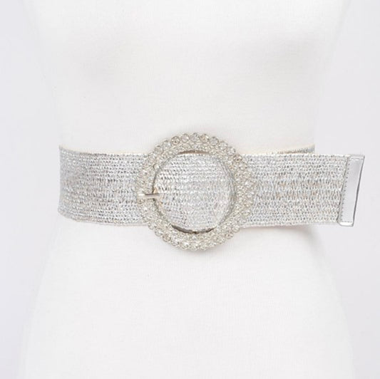 Silver Elastic Belt