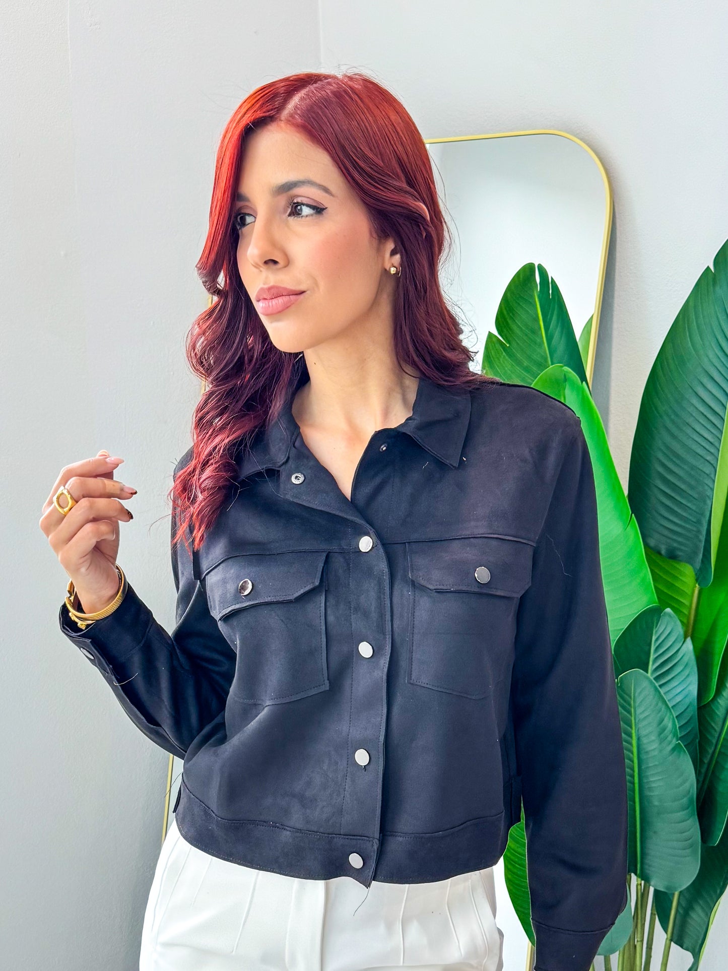 “Maritza” Suede Black Jacket