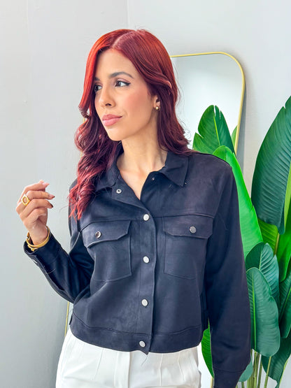 “Maritza” Suede Black Jacket