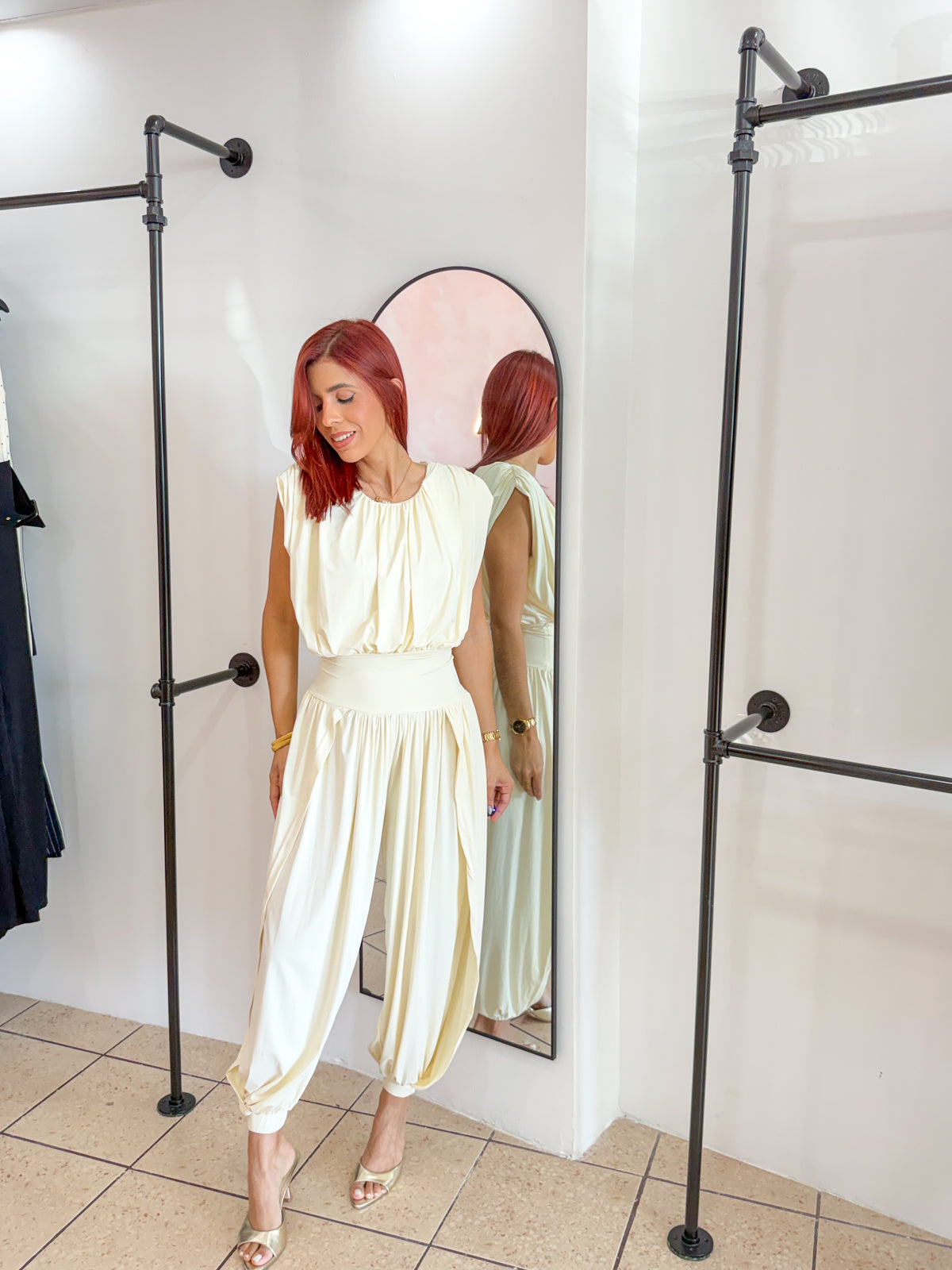 “Fernanda” Ivory Balloon Jumpsuit