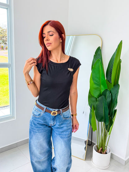 “Claudia” Black Top