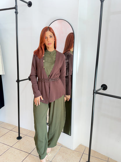“Kiara” Brown Cardigan