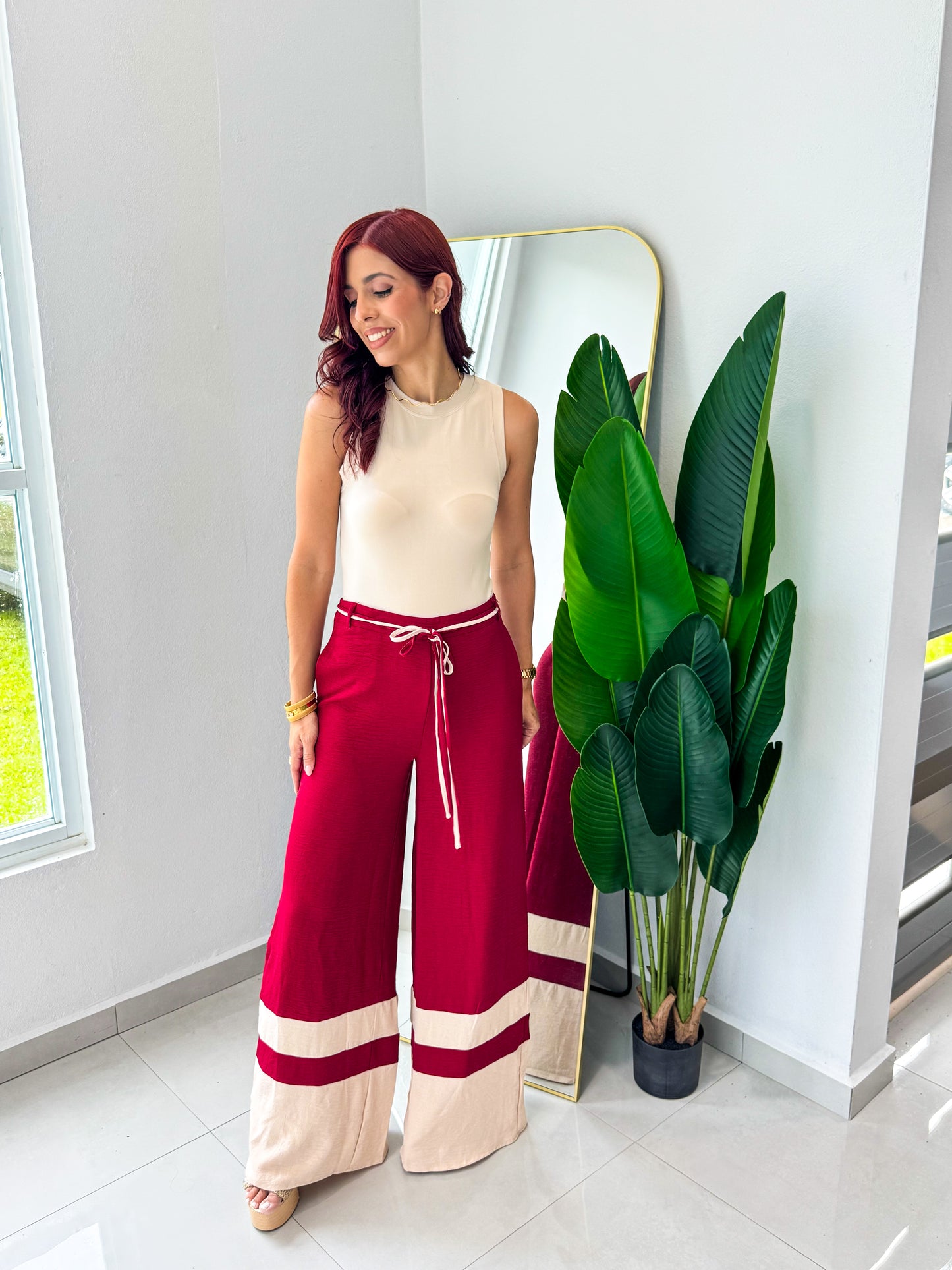 “Ariana” Wine Beige Palazo