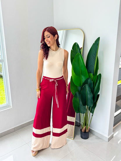 “Ariana” Wine Beige Palazo