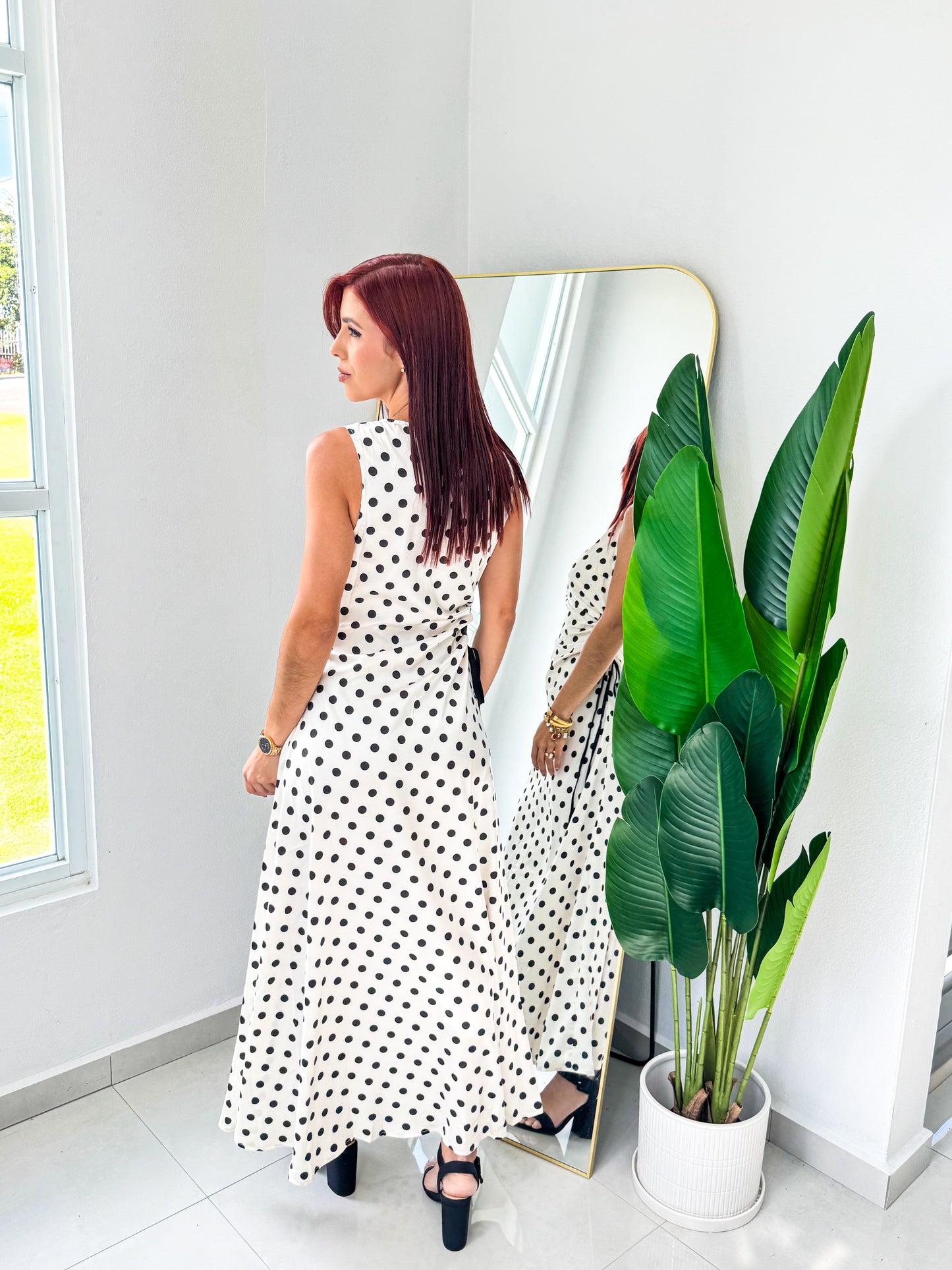“Evelyn” Polka Dots Cocktail Dress