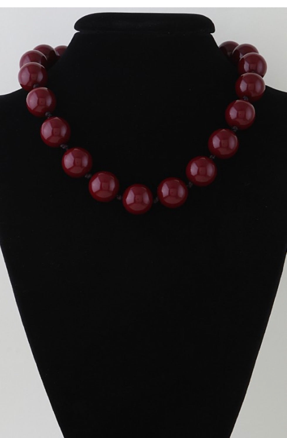 Burgundy, Yellow & Olive Crystal Beaded Necklace