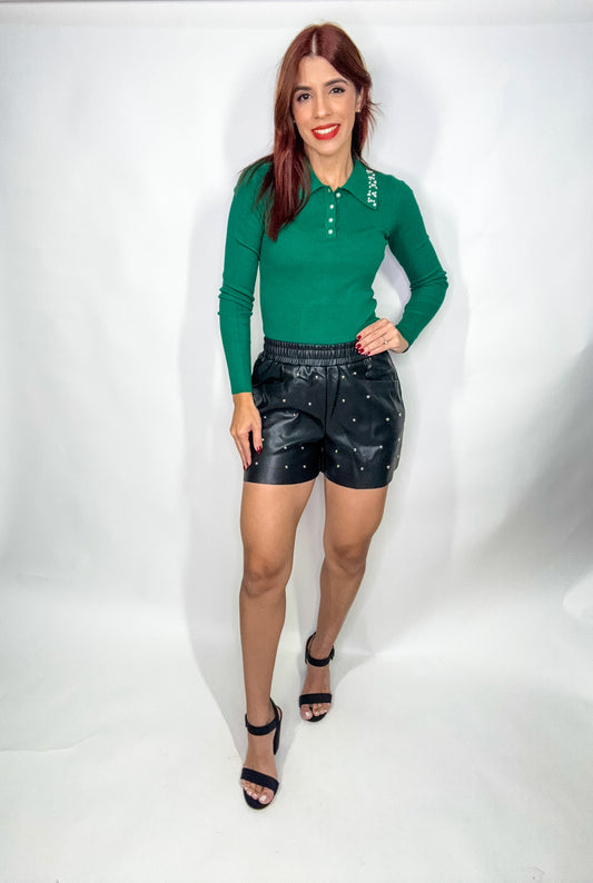 “Karina” Leather Short Pant