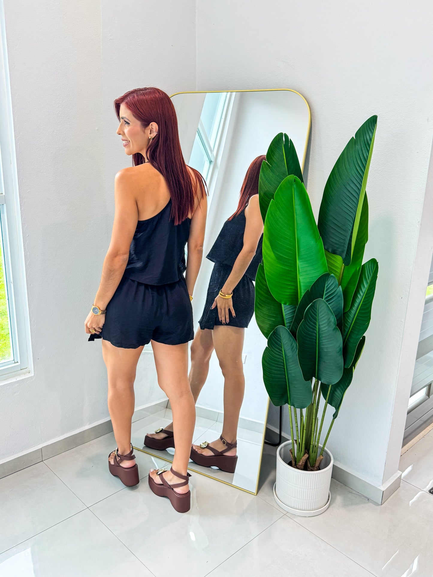 “Alondra” Black Skort Set