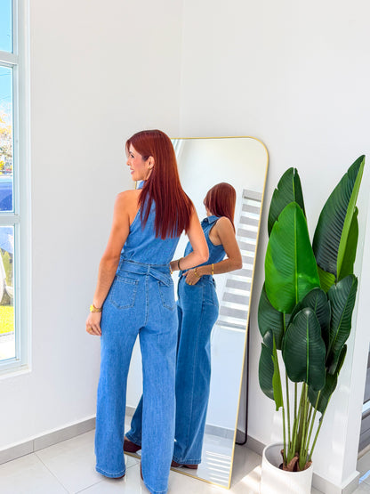 “Paola” Denim Jumpsuit