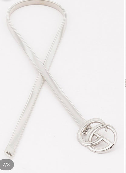 GG Silver & Gold Metallic Belt