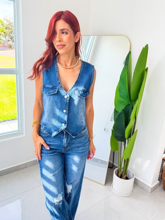 “Solmarie” Denim Vest