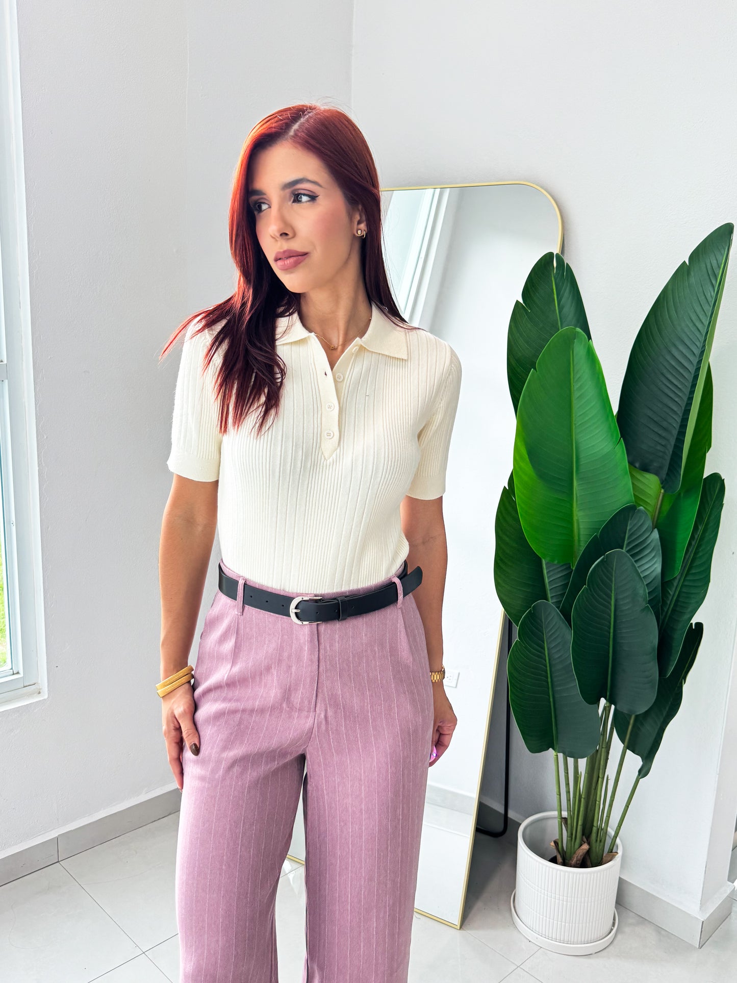 “Ariana” Knit Cream Top