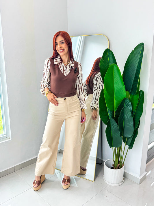 “Mara” Beige Pant