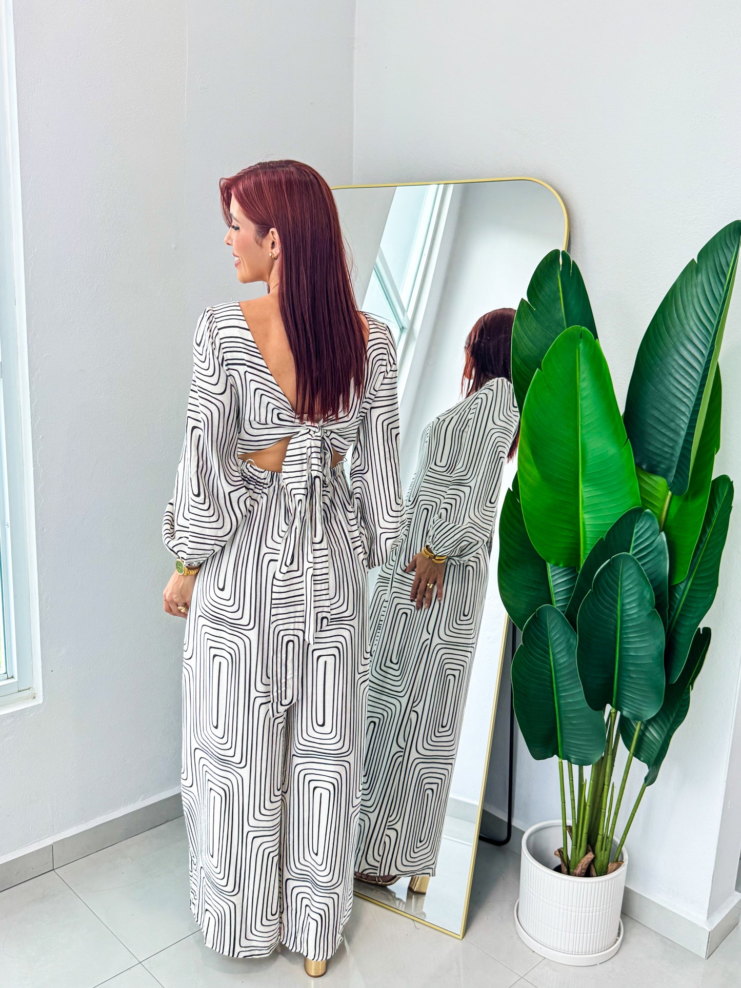 “Alana” Off White Printed Jumpsuit