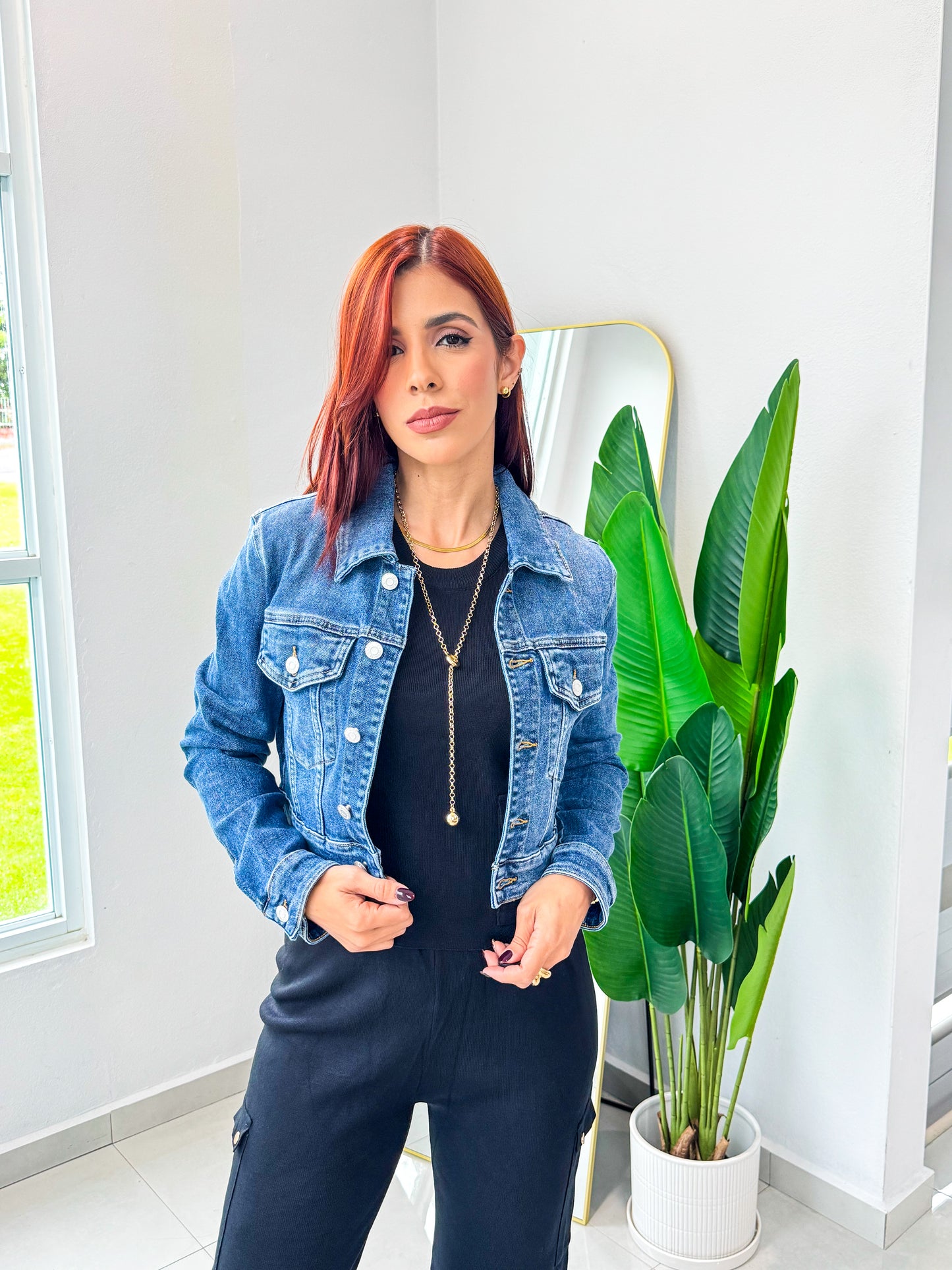 “Zamira” Denim Crop Jacket