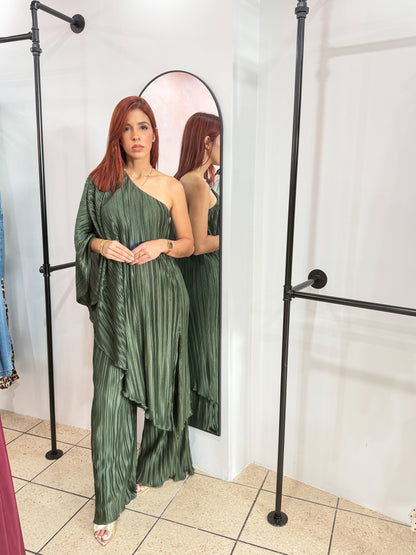 “Antonella” Olive Asymmetrical Set