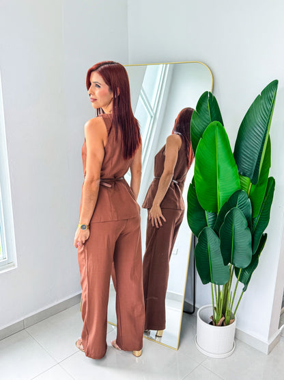 “Edny” Coffee Vest Set