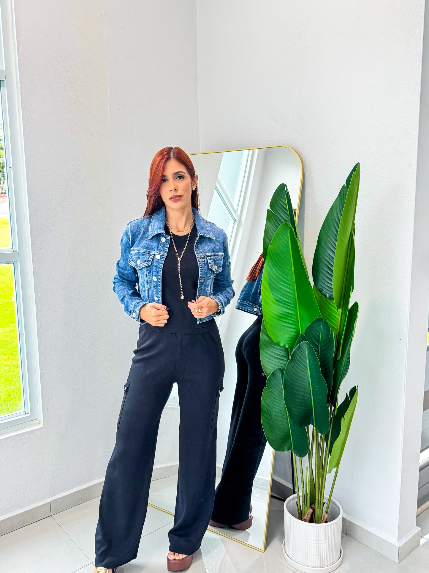 “Zamira” Denim Crop Jacket