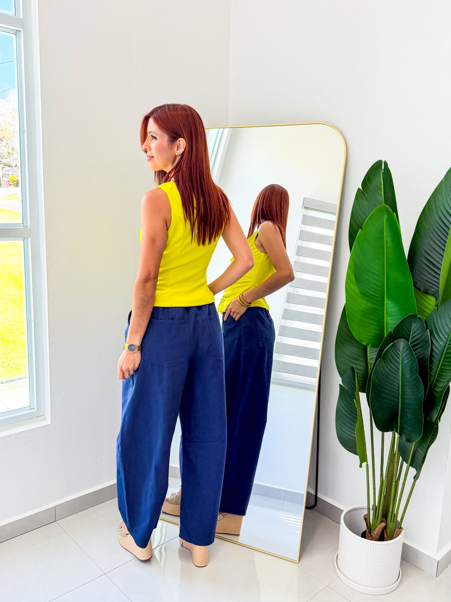 “Jessica” Lime Vest Top