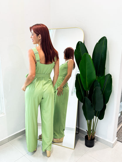 “Tatiana” Pistachio Jumpsuit