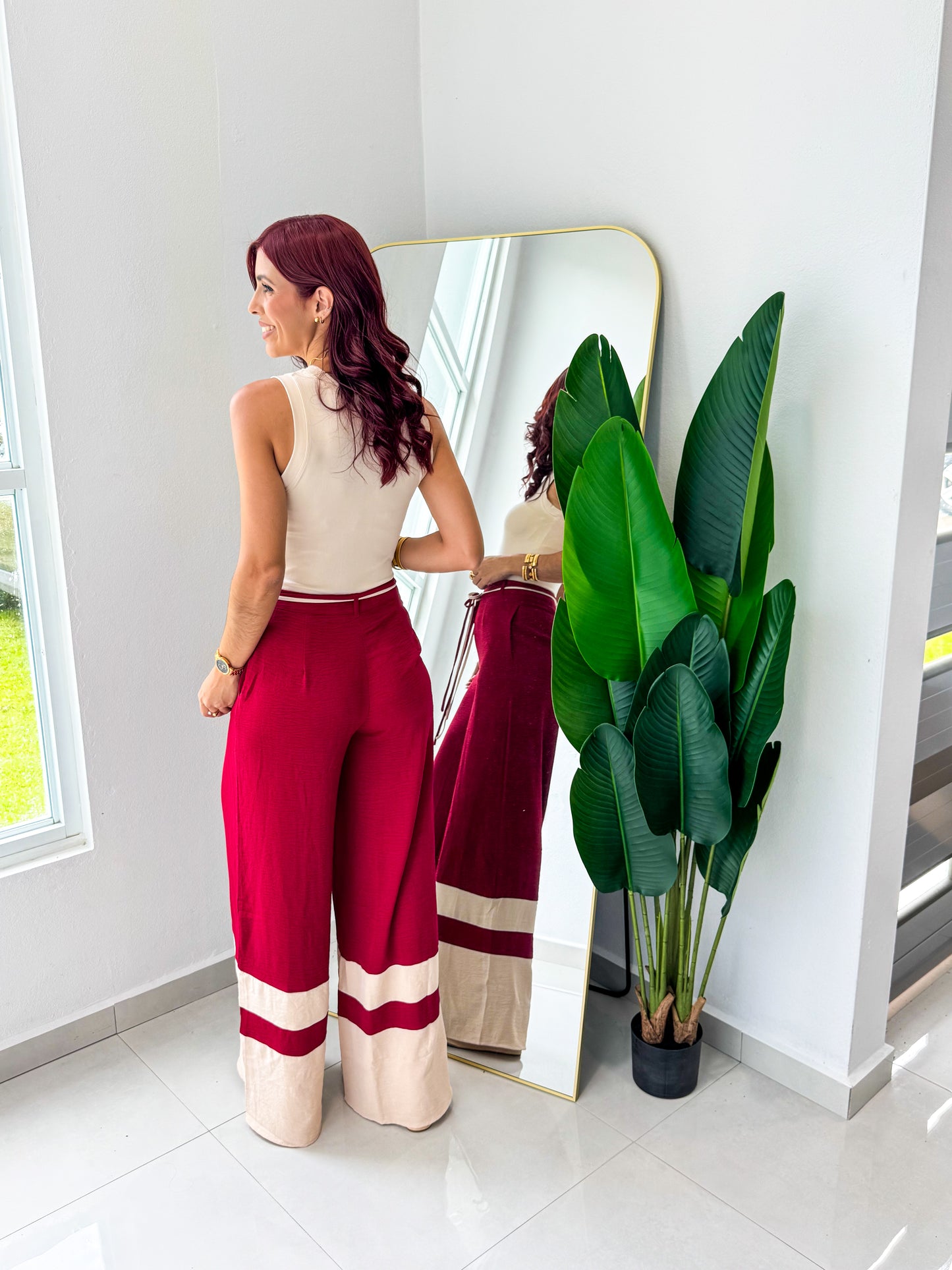 “Ariana” Wine Beige Palazo