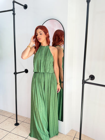 “Camila” Green/Black Printed Set