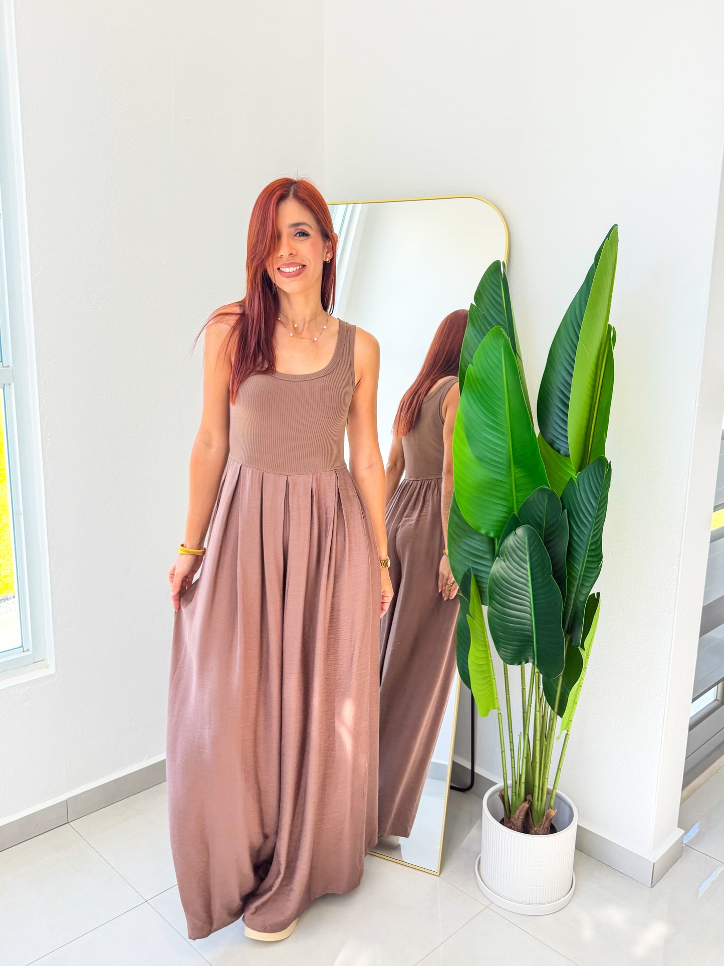 “Krystal” Brown Jumpsuit