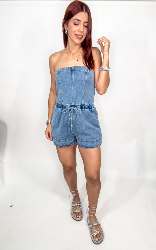 “Natalia” Denim Romper