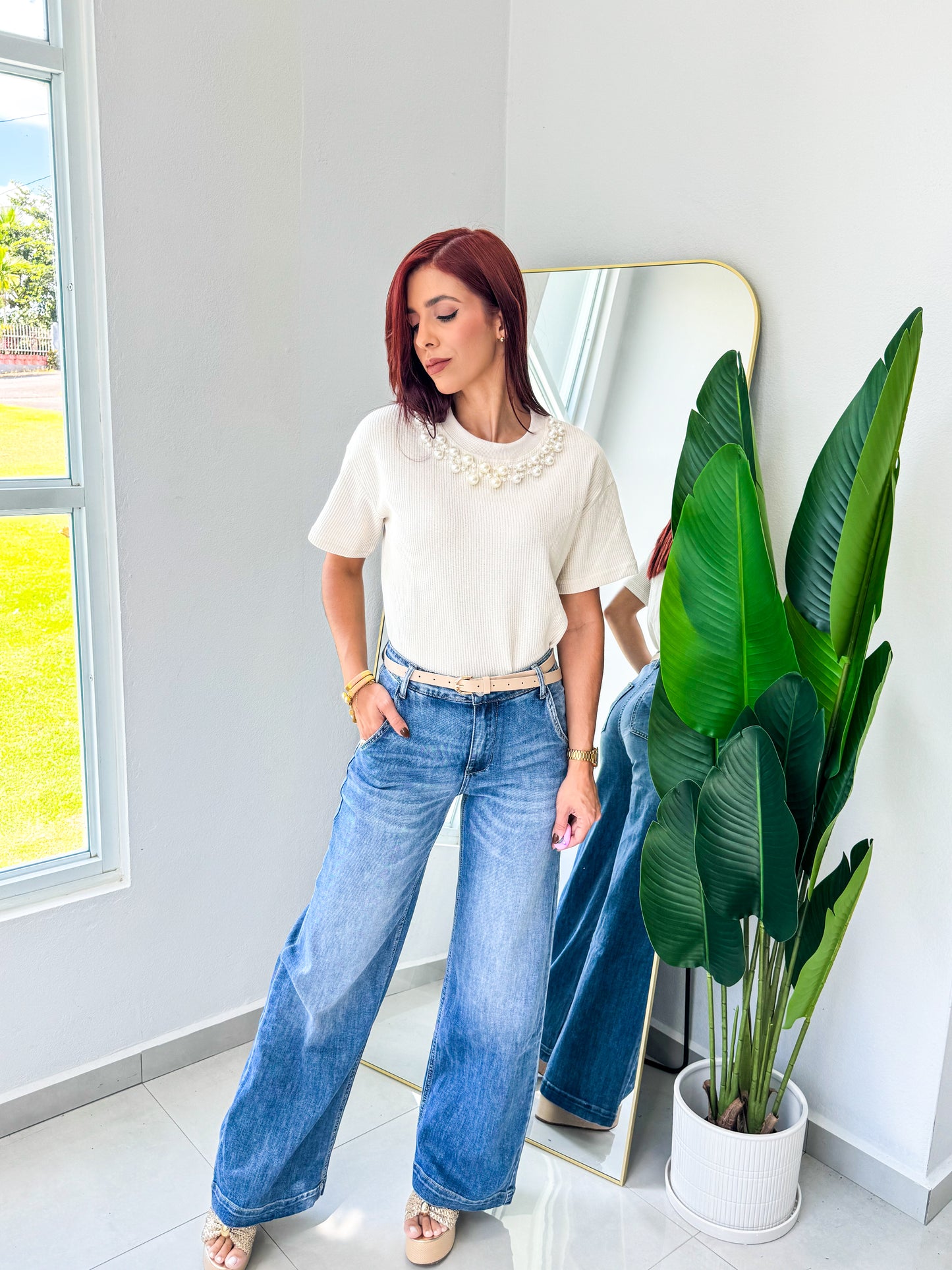 “Perla” Cream Top