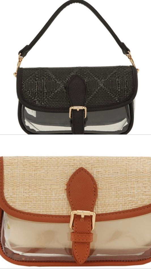 “Ariana” Clear Bags (black & brown)