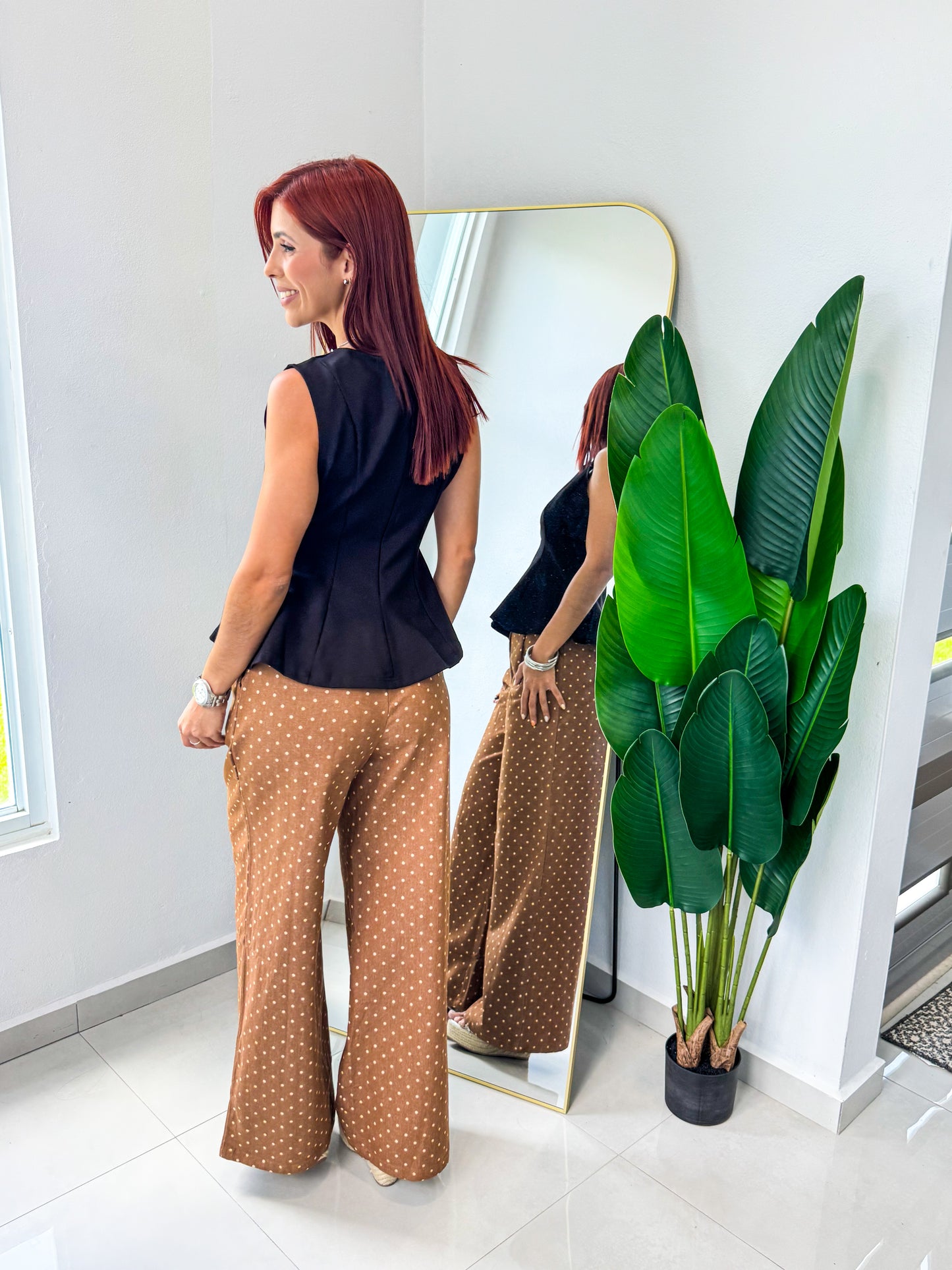 “Ashley” Black Peplum Top