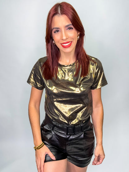 “Alara” Gold Foil Top