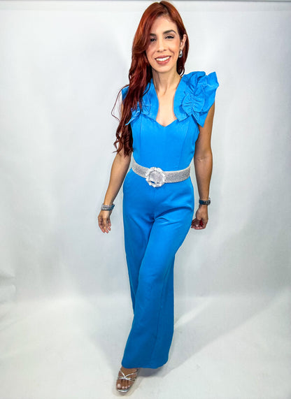 “Glorimar” Blue Jumpsuit