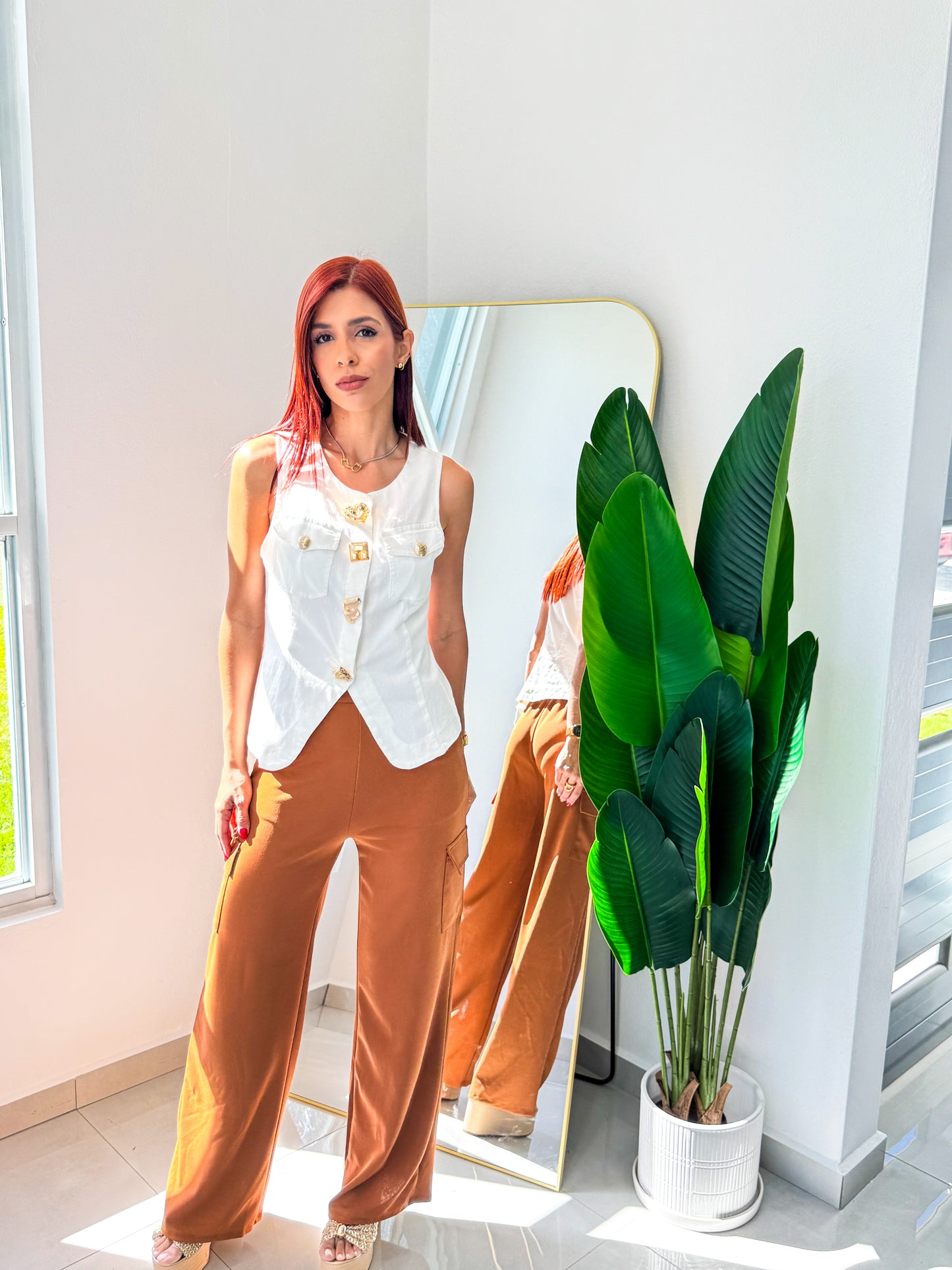 “Sheila” Camel Cargo Pant