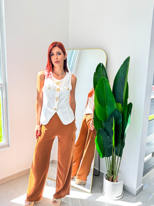 “Sheila” Camel Cargo Pant