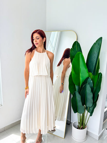 “Catalina” Cream Midi Dress