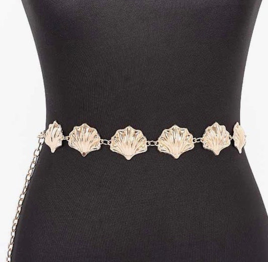 Multi Shell Chain Belt Gold and Silver