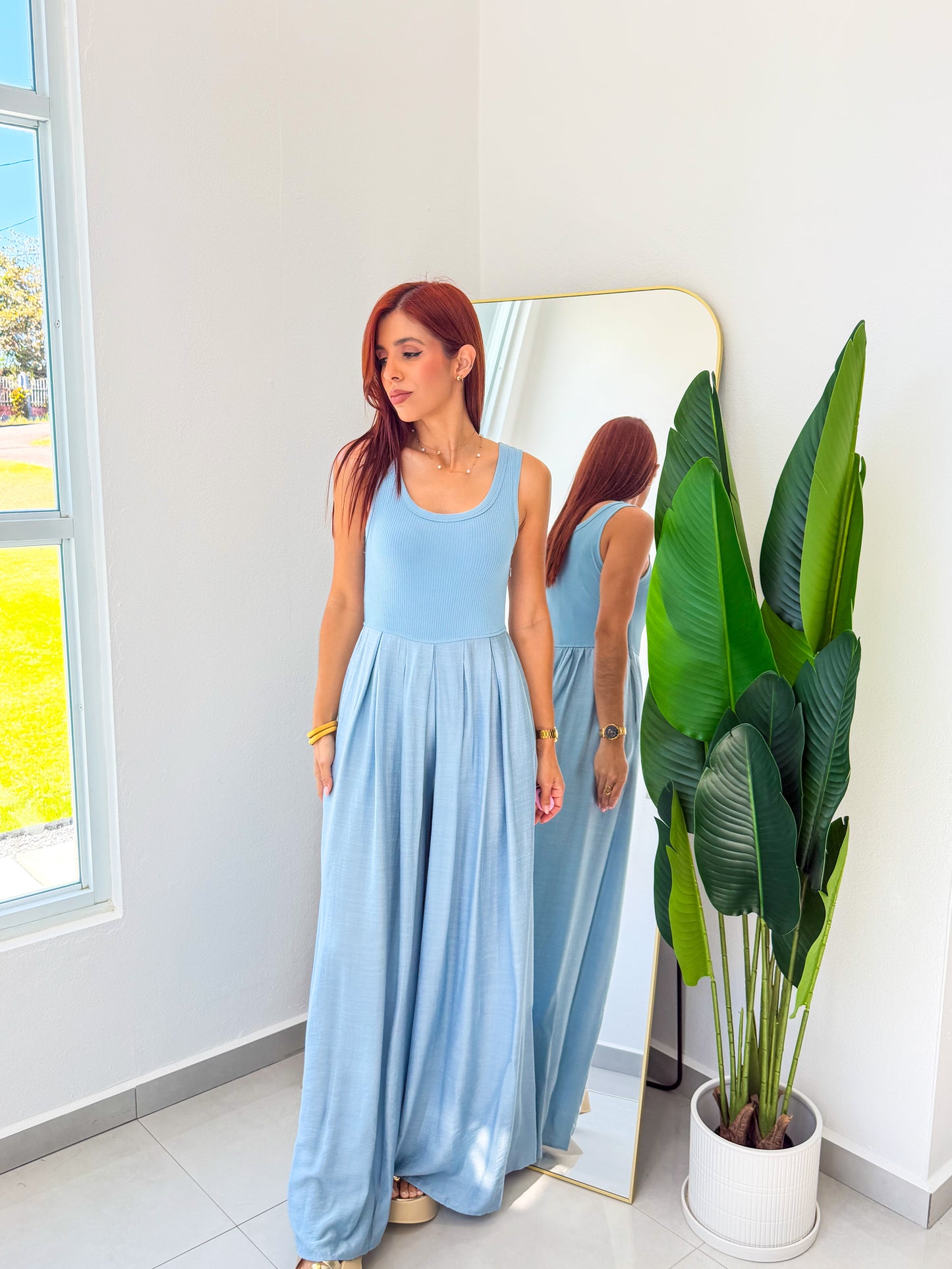 “Krystal” Light Blue Jumpsuit