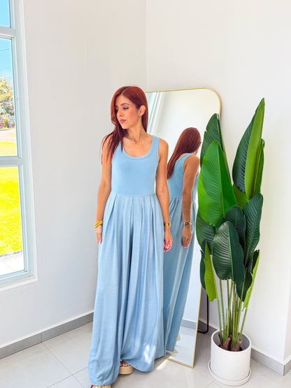 “Krystal” Light Blue Jumpsuit